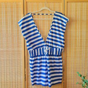 VENUS Striped Deep V Romper